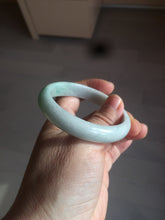 Load image into Gallery viewer, 51.5mm certified 100% natural Type A sunny green/white oval jadeite jade bangle BH57-6125