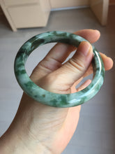 Load image into Gallery viewer, 59.5mm Certified Type A 100% Natural dark green gray black camouflage color Jadeite bangle PD139-6273