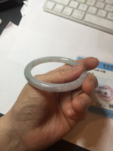 Load image into Gallery viewer, 53.5mm certified 100% natural icy watery light green purple slim round cut jadeite jade bangle PB73-1269