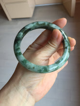 Load image into Gallery viewer, 59.5mm Certified Type A 100% Natural dark green gray black camouflage color Jadeite bangle PD139-6273