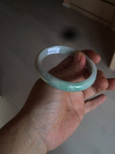 Load image into Gallery viewer, 51.5mm certified 100% natural Type A sunny green/white oval jadeite jade bangle BH57-6125