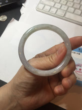 Load image into Gallery viewer, 53.5mm certified 100% natural icy watery light green purple slim round cut jadeite jade bangle PB73-1269
