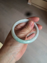 Load image into Gallery viewer, 51.5mm certified 100% natural Type A sunny green/white oval jadeite jade bangle BH57-6125