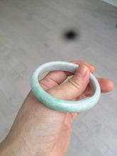 Load image into Gallery viewer, 51.5mm certified 100% natural Type A sunny green/white oval jadeite jade bangle BH57-6125