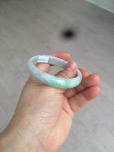Load image into Gallery viewer, 51.5mm certified 100% natural Type A sunny green/white oval jadeite jade bangle BH57-6125