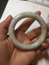 Load image into Gallery viewer, 51mm Certified 100% natural Type A light green purple brown chubby round cut jadeite jade bangle BQ15-5802