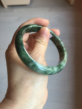 Load image into Gallery viewer, 58.3mm Certified Type A 100% Natural dark green gray black Jadeite bangle PD137-6280