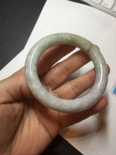 Load image into Gallery viewer, 51mm Certified 100% natural Type A light green purple brown chubby round cut jadeite jade bangle BQ15-5802