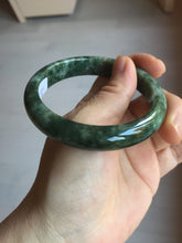 Load image into Gallery viewer, 58.3mm Certified Type A 100% Natural dark green gray black Jadeite bangle PD137-6280