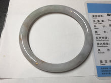 Load image into Gallery viewer, 58.9mm certified 100% natural type A light green/purple/yellow(Fu Lu SHOU) slim round cut jadeite jade bangle BN45-3116