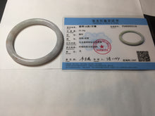 Load image into Gallery viewer, 58.9mm certified 100% natural type A light green/purple/yellow(Fu Lu SHOU) slim round cut jadeite jade bangle BN45-3116