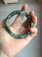Load image into Gallery viewer, 58.3mm Certified Type A 100% Natural dark green gray black Jadeite bangle PD137-6280