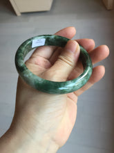 Load image into Gallery viewer, 58.3mm Certified Type A 100% Natural dark green gray black Jadeite bangle PD137-6280