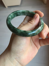 Load image into Gallery viewer, 58.3mm Certified Type A 100% Natural dark green gray black Jadeite bangle PD137-6280