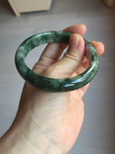 Load image into Gallery viewer, 58.3mm Certified Type A 100% Natural dark green gray black Jadeite bangle PD137-6280