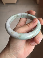 Load image into Gallery viewer, 61.2mm Certified Type A 100% Natural light green/sunny green/brown/black/purple(Rocky Mountain Dusk) chubby Jadeite bangle PD89-1092