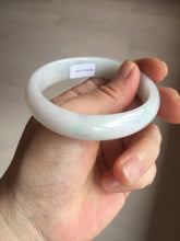 Load image into Gallery viewer, 52mm certified Type A 100% Natural sunny green/white/red oval Jadeite Jade bangle E92-0263