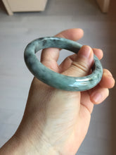 Load image into Gallery viewer, 55.8mm Certified Type A 100% Natural dark green gray black Jadeite bangle PD136-6286