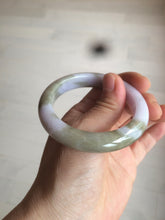 Load image into Gallery viewer, 51.6mm certified 100% natural green/purple/gray jadeite jade bangle R93-3496