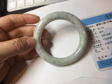 Load image into Gallery viewer, 53.9mm Certified 100% natural Type A light green purple brown chubby round cut jadeite jade bangle BQ16-5818