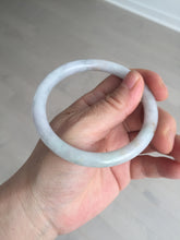 Load image into Gallery viewer, 58.9mm certified 100% natural type A light green/purple/yellow(Fu Lu SHOU) slim round cut jadeite jade bangle BN45-3116