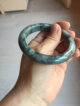 Load image into Gallery viewer, 55.8mm Certified Type A 100% Natural dark green gray black Jadeite bangle PD136-6286