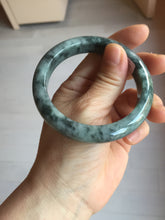 Load image into Gallery viewer, 55.8mm Certified Type A 100% Natural dark green gray black Jadeite bangle PD136-6286