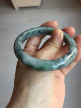 Load image into Gallery viewer, 55.8mm Certified Type A 100% Natural dark green gray black Jadeite bangle PD136-6286