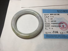 Load image into Gallery viewer, 58.5mm certified Type A 100% Natural light green yellow purple chubby round cut Jadeite Jade bangle Y168-3701