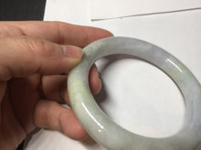 Load image into Gallery viewer, 58.5mm certified Type A 100% Natural light green yellow purple chubby round cut Jadeite Jade bangle Y168-3701