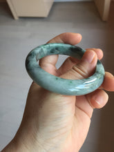 Load image into Gallery viewer, 52.5mm certified Type A 100% Natural dark green/black Jadeite Jade bangle PD135-6275