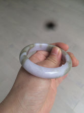 Load image into Gallery viewer, 51.6mm certified 100% natural green/purple/gray jadeite jade bangle R93-3496