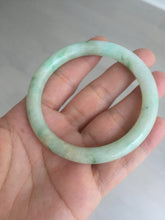Load image into Gallery viewer, 54mm Certified Type A 100% Natural fresh light green yellow with sunny green flying flowers round cut Jadeite Jade bangle C91-2827