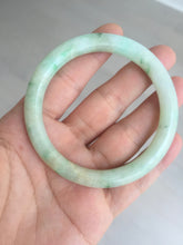 Load image into Gallery viewer, 54mm Certified Type A 100% Natural fresh light green yellow with sunny green flying flowers round cut Jadeite Jade bangle C91-2827