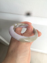 Load image into Gallery viewer, 51.6mm certified 100% natural green/purple/gray jadeite jade bangle R93-3496