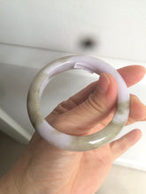 Load image into Gallery viewer, 51.6mm certified 100% natural green/purple/gray jadeite jade bangle R93-3496