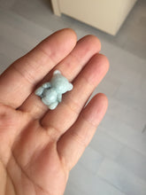 Load image into Gallery viewer, Type A 100% Natural light green white purple jadeite jade cute baby bear pendant AA65