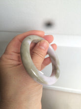 Load image into Gallery viewer, 51.6mm certified 100% natural green/purple/gray jadeite jade bangle R93-3496