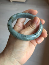 Load image into Gallery viewer, 55mm Certified Type A 100% Natural dark green purple with floating flowers Jadeite bangle PD134-6287