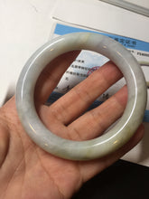 Load image into Gallery viewer, 58.5mm certified Type A 100% Natural light green yellow purple chubby round cut Jadeite Jade bangle Y168-3701