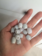 Load image into Gallery viewer, 12mm Type A 100% Natural white/light green/purple olive shape Jadeite Jade LuluTong (Every road is smooth) beads AX23 (Add on item)