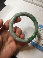 Load image into Gallery viewer, 58.2mm certified Type A 100% Natural sunny green round cut Jadeite Jade bangle BS87-9880