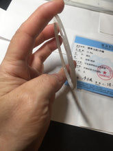 Load image into Gallery viewer, 56mm certified 100% natural type A light yellow brown sugar flat jadeite jade bangle PA169-6634