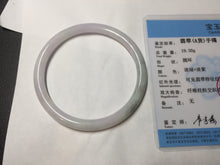 Load image into Gallery viewer, 58mm certified 100% natural type A light green/purple/white slim round cut jadeite jade bangle BN50-3117