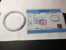 Load image into Gallery viewer, 58mm certified 100% natural type A light green/purple/white slim round cut jadeite jade bangle BN50-3117