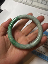 Load image into Gallery viewer, 58.2mm certified Type A 100% Natural sunny green round cut Jadeite Jade bangle BS87-9880