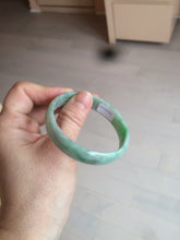 Load image into Gallery viewer, 51.7mm certified 100% natural Type A sunny green/gray jadeite jade bangle BK6-3358
