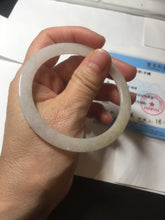 Load image into Gallery viewer, 56mm certified 100% natural type A light yellow brown sugar flat jadeite jade bangle PA169-6634