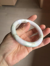 Load image into Gallery viewer, 58.5mm Certified Type A 100% Natural light green/sunny green/brown/black chubby round cut Jadeite bangle PD86-1096