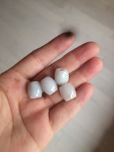 Load image into Gallery viewer, 12mm Type A 100% Natural white/light green/purple olive shape Jadeite Jade LuluTong (Every road is smooth) beads AX23 (Add on item)